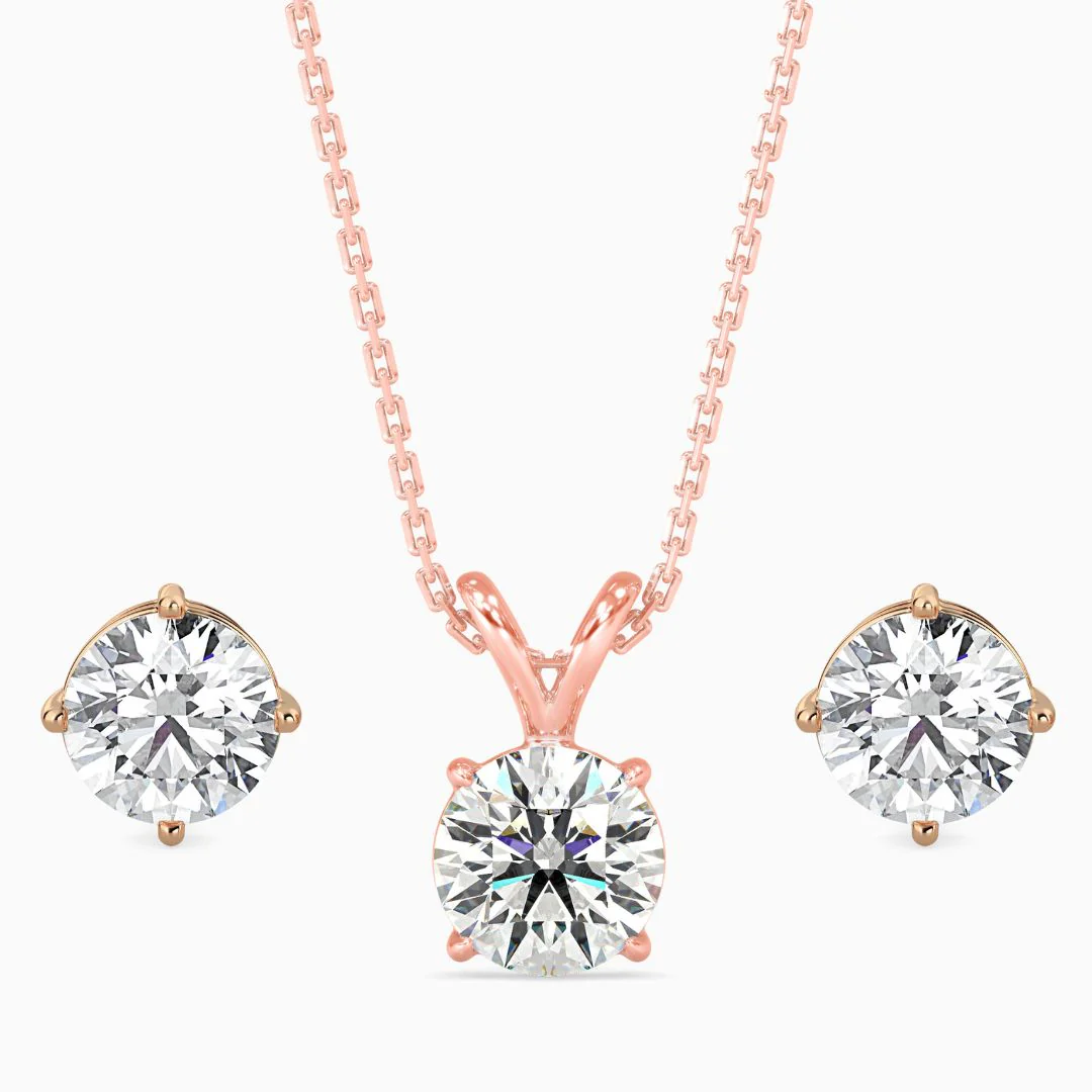 1 CT Celestial Solitaire Lab-Grown Diamond Jewelry Set without Chain - Image 4