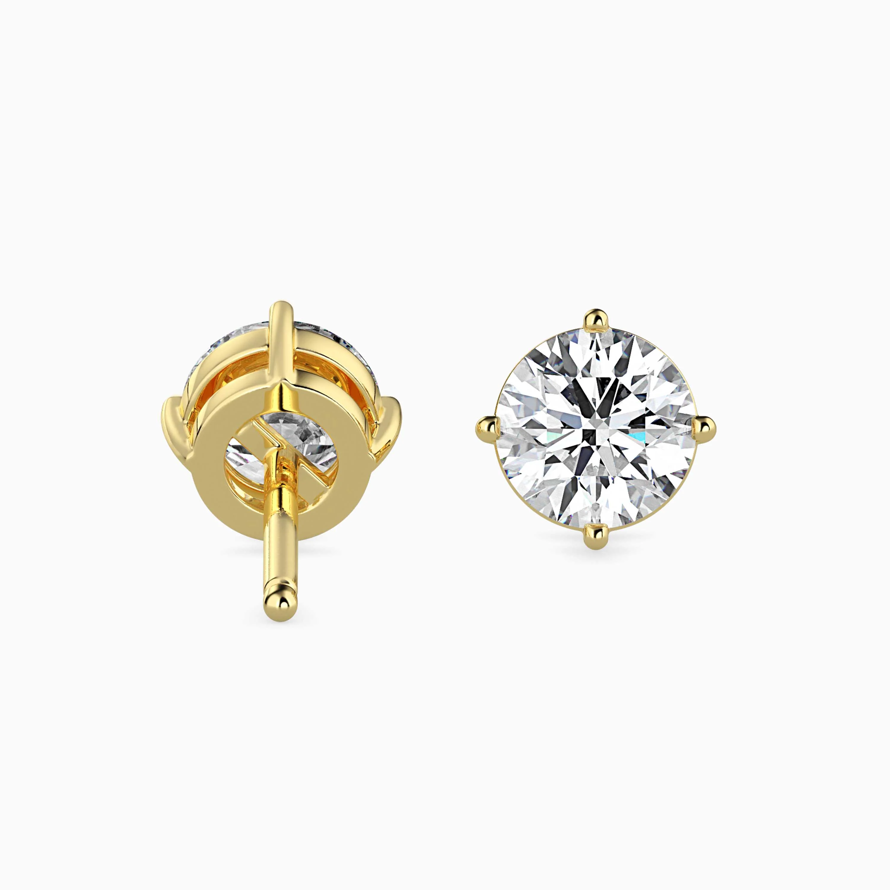 1 CT Classic Solitaire Gold Lab-Grown Diamond Earring - Image 4