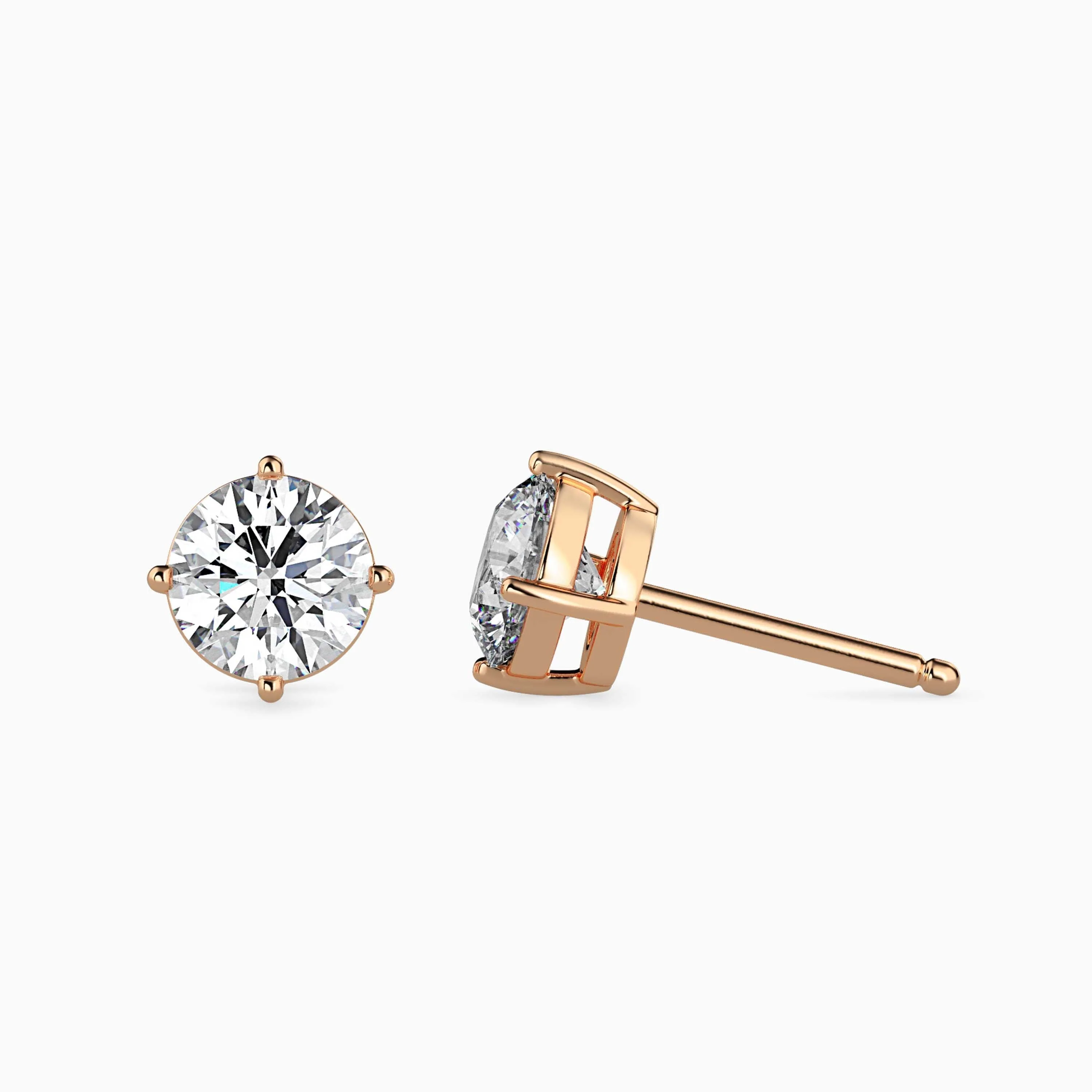 1 CT Classic Solitaire Gold Lab-Grown Diamond Earring - Image 5