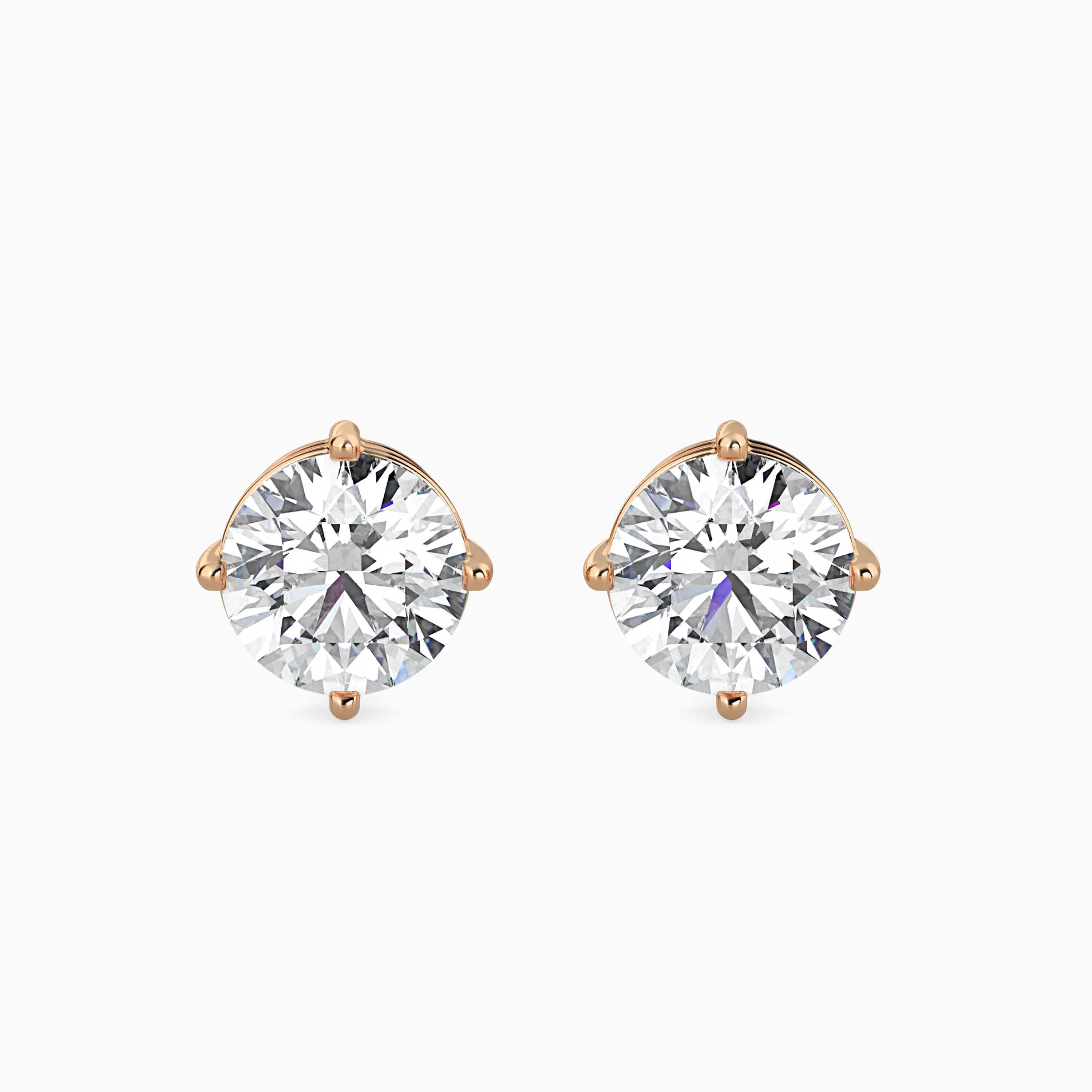 1 CT Classic Solitaire Gold Lab-Grown Diamond Earring - Image 6