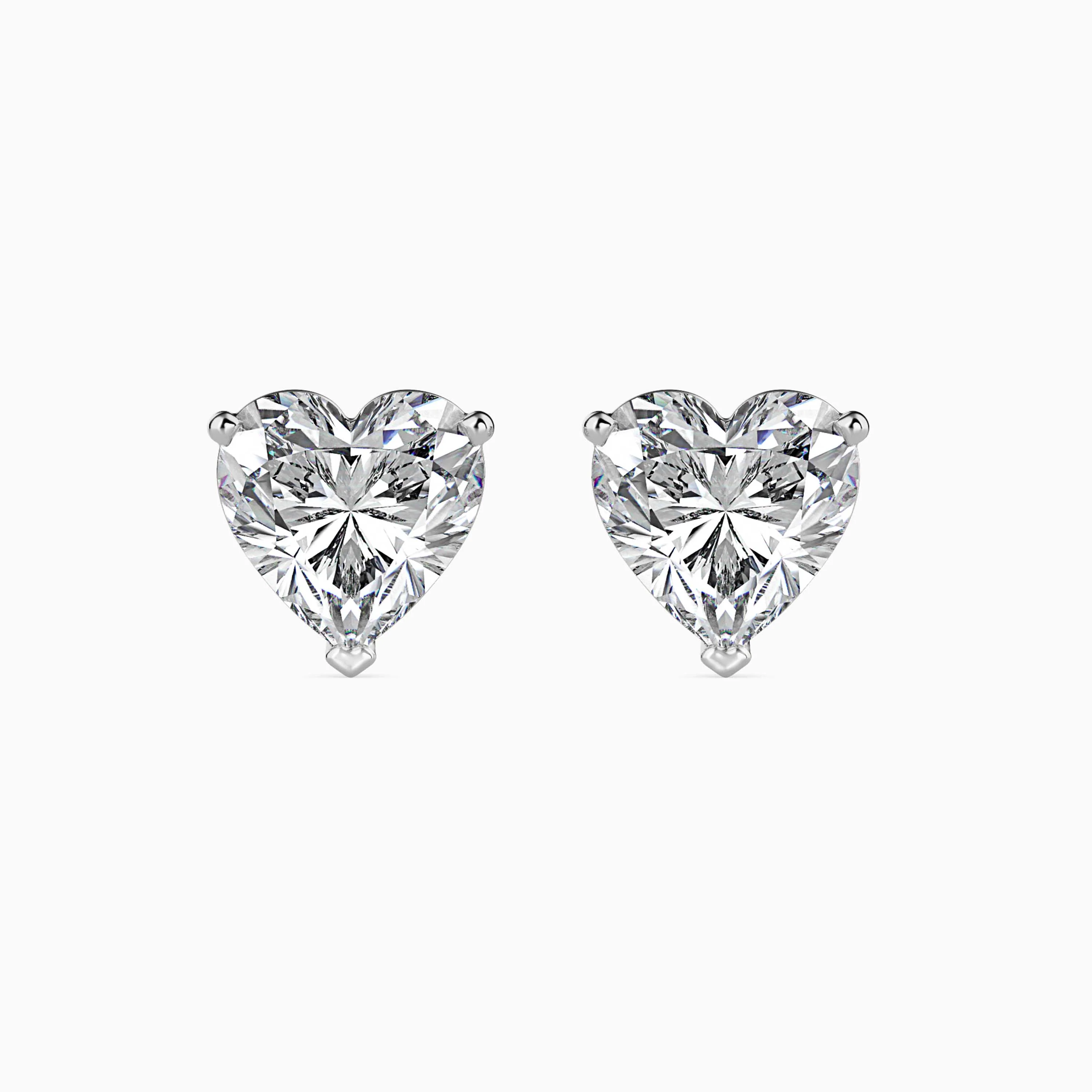 0.5 CT Heart Solitaire Gold Stud Earring - Image 10