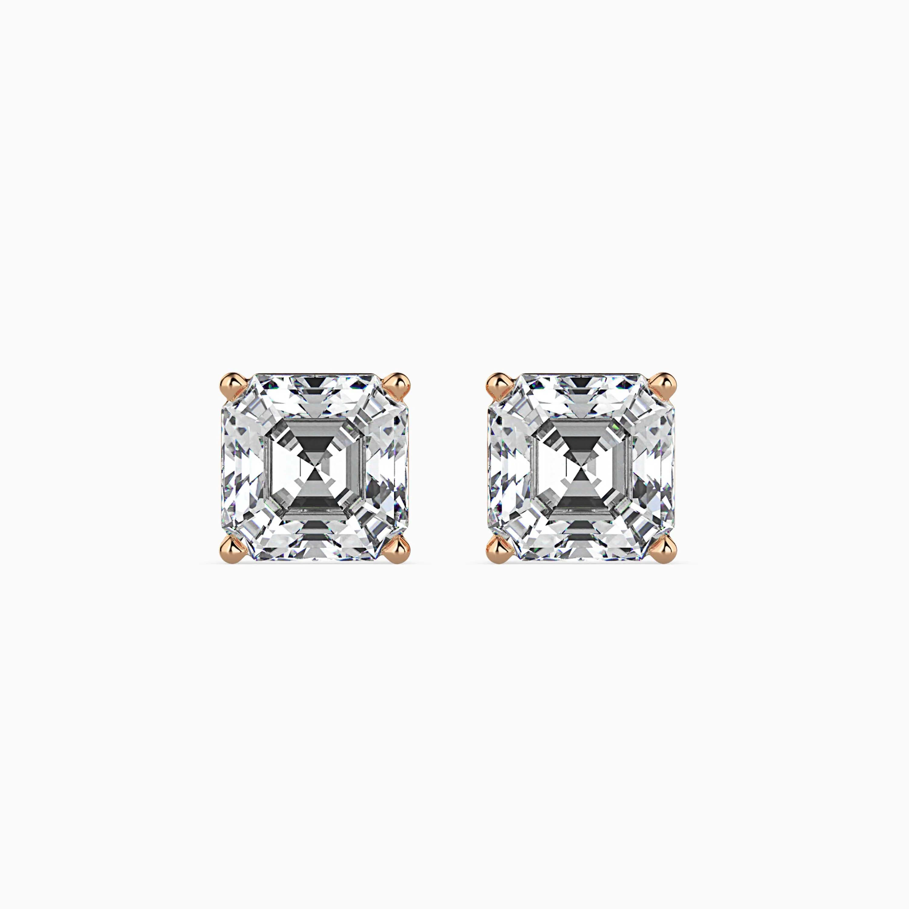 0.5 CT Square Solitaire Gold Lab-Grown Diamond Earrings - Image 6