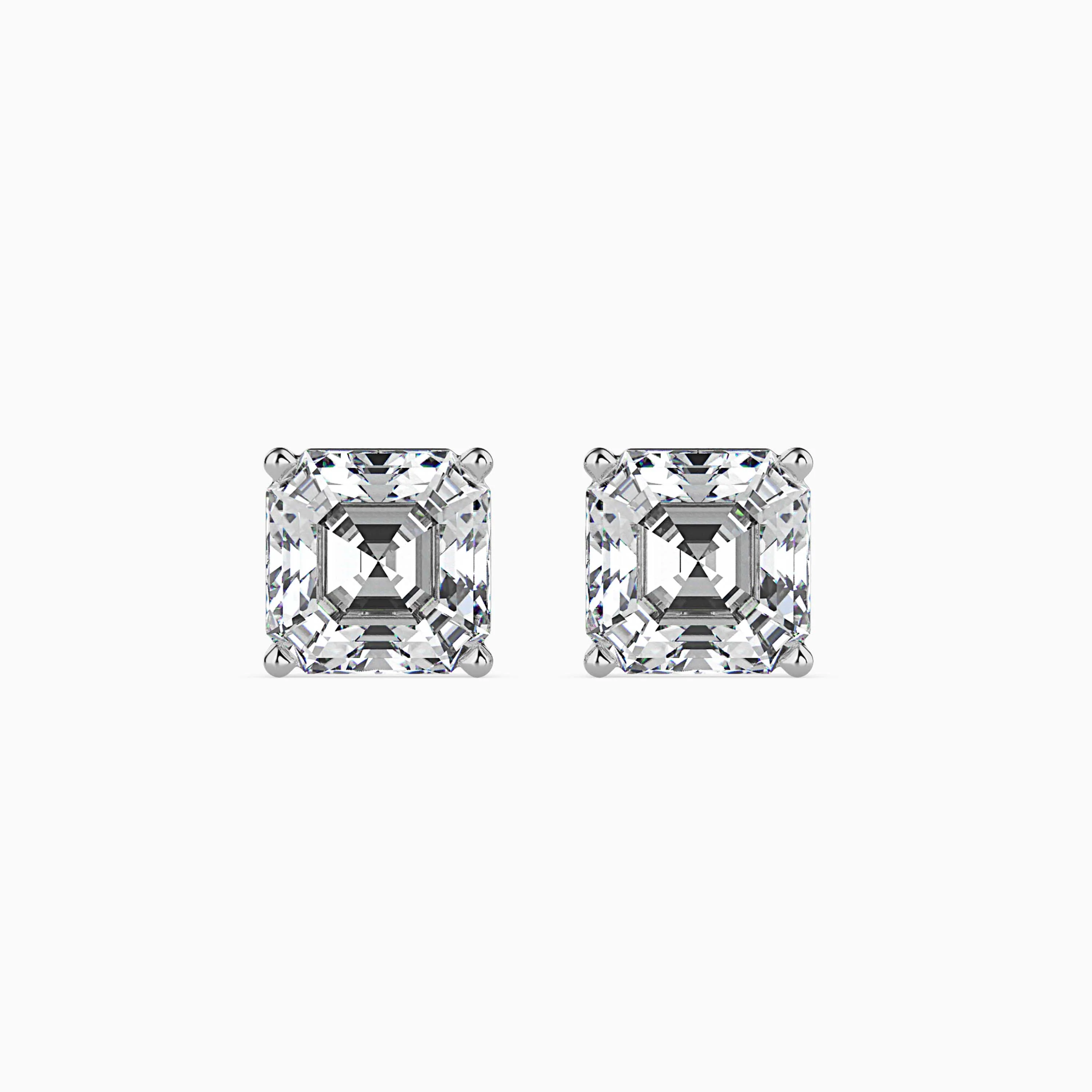 2 CT Square Solitaire Gold Earring with Lab-Grown Diamond - Image 10