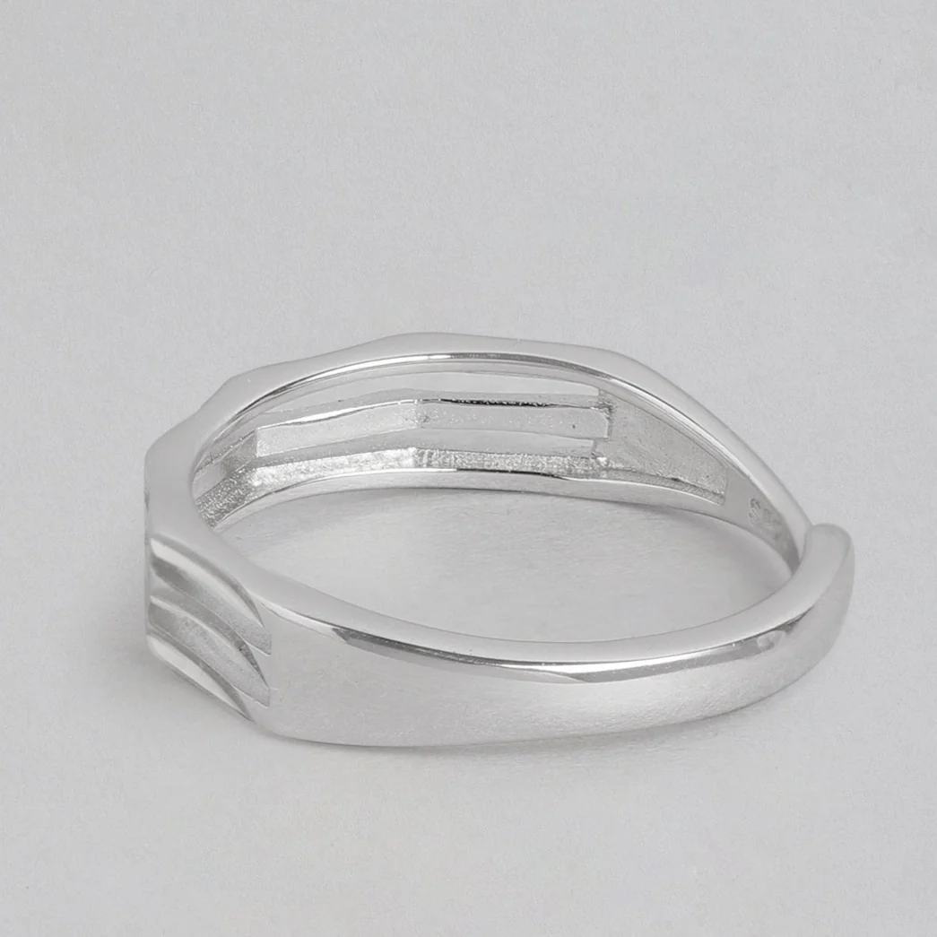 3 Lines 925 Sterling Silver Unisex Ring (Adjustable) - Image 8