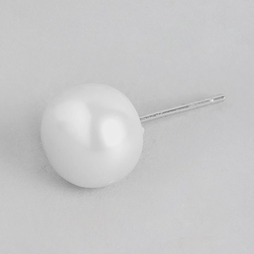Delicate Dot Pearl 925 Silver Earrings ( 5mm Pearl) - Image 3