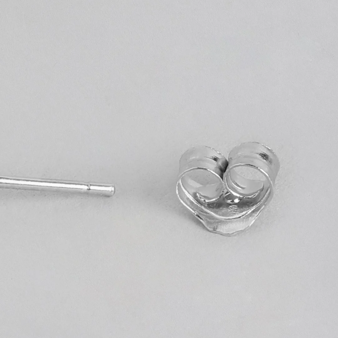 Delicate Dot Pearl 925 Silver Earrings ( 5mm Pearl) - Image 4