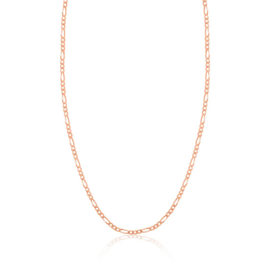 925 Silver Figaro Chain in Rose Gold Plating - Image 3