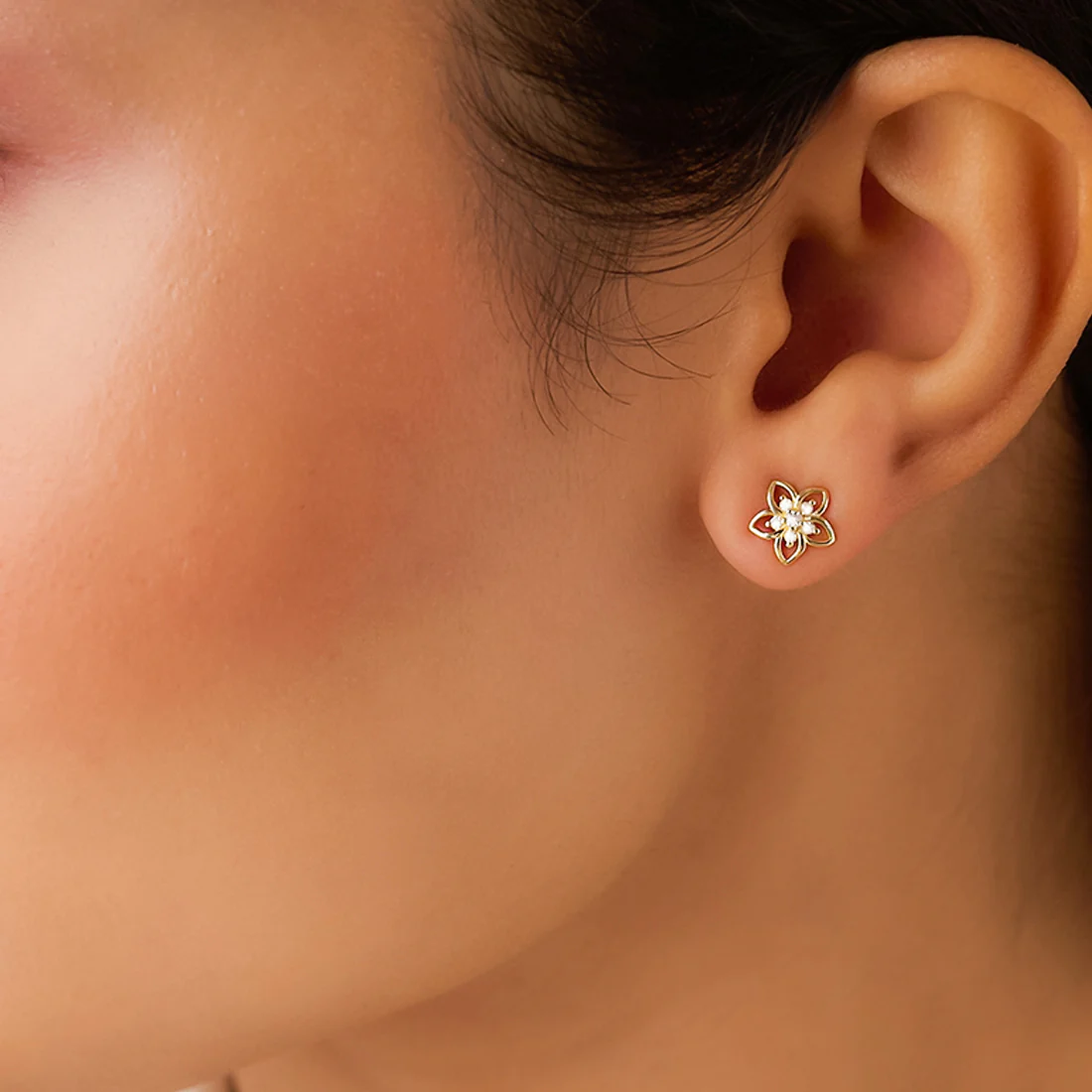 A Little Daily Delight Stud Gold Plated Earrings - Image 3