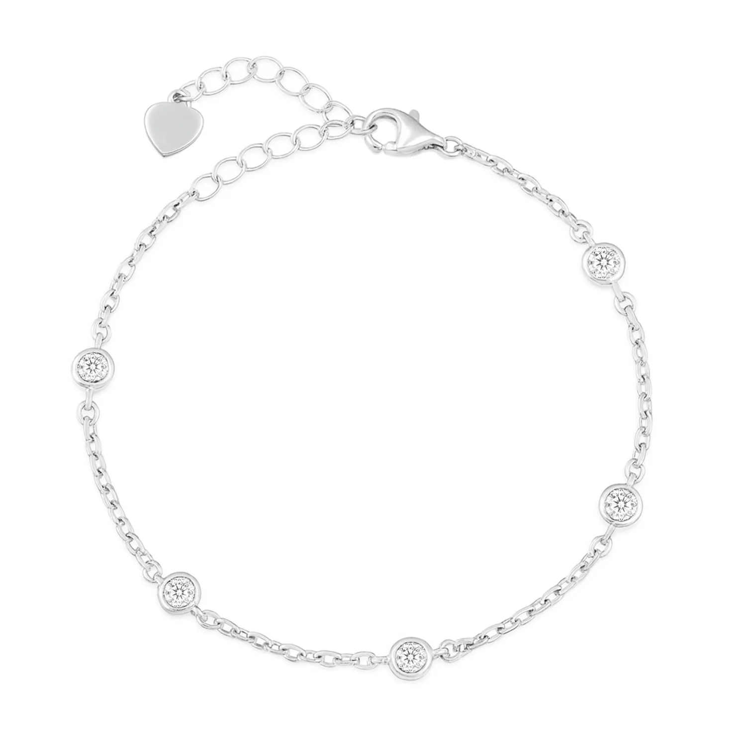 A Path of Light Cubic Zirconia Rhodium Plated Bracelet - Image 4