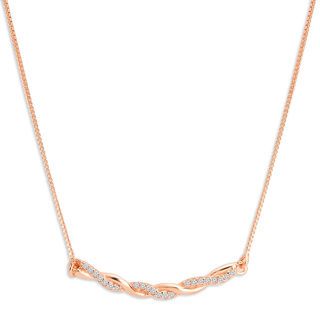 Abstract Radiance Rose Gold Plated 925 Sterling Silver Necklace - Image 4