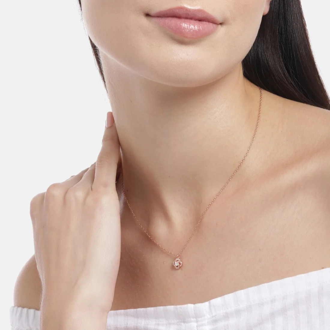Radiance Rose gold-Plated Cubic Zirconia Sterling Silver Necklace Chain - Image 2
