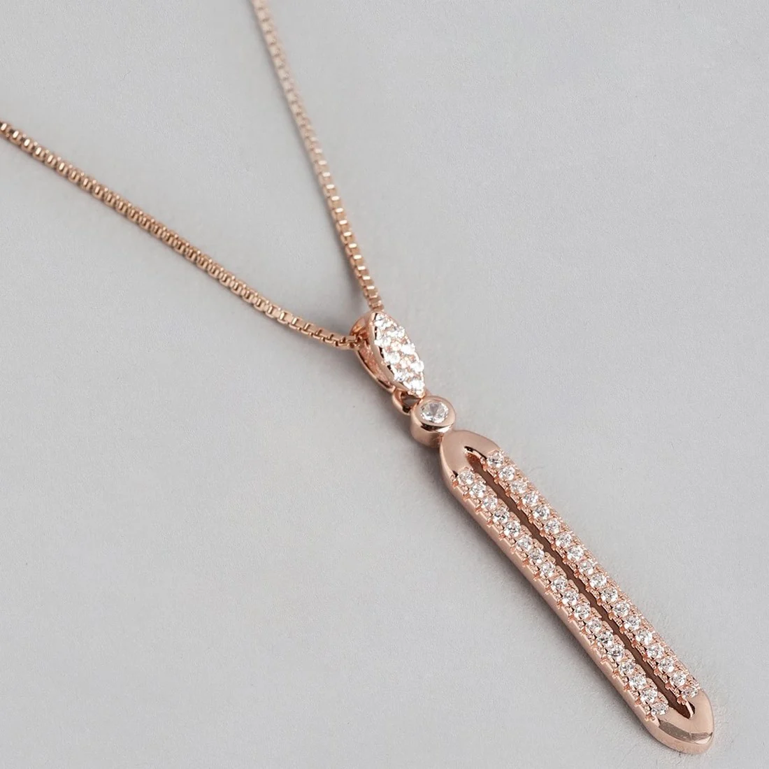 Abstract Radiance Drops Rose Gold-Plated CZ 925 Sterling Silver Jewelry Set - Image 8