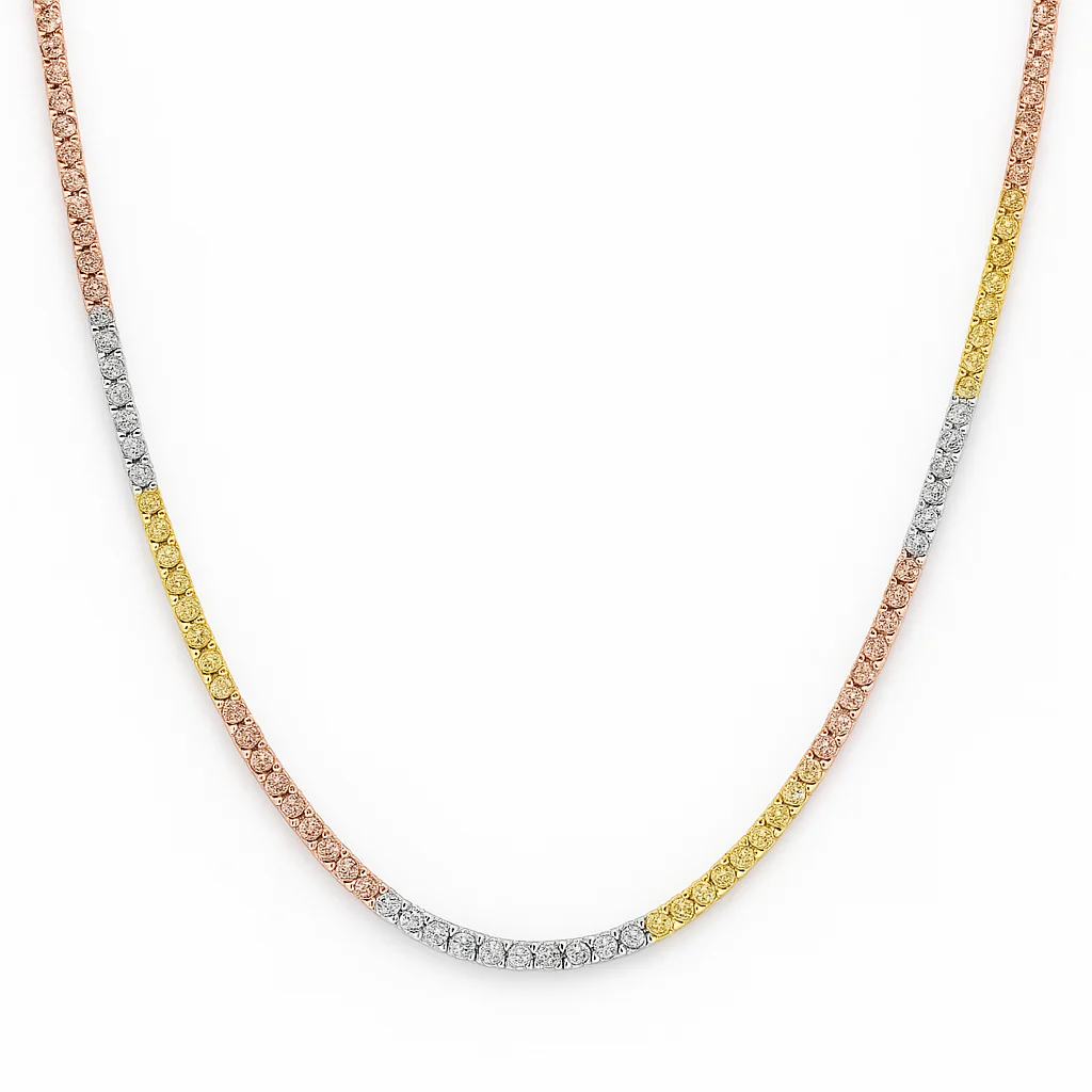 Adorable Triple Tone 925 Sterling Silver Chain - Image 3