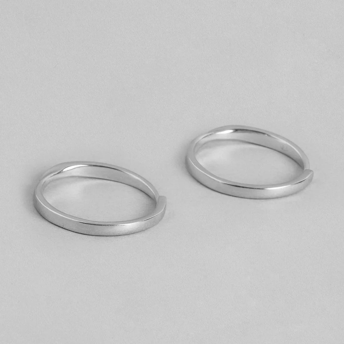 Always and Forever Rhodium Plated 925 Sterling Silver Couple Ring (Adjustable) - Image 6