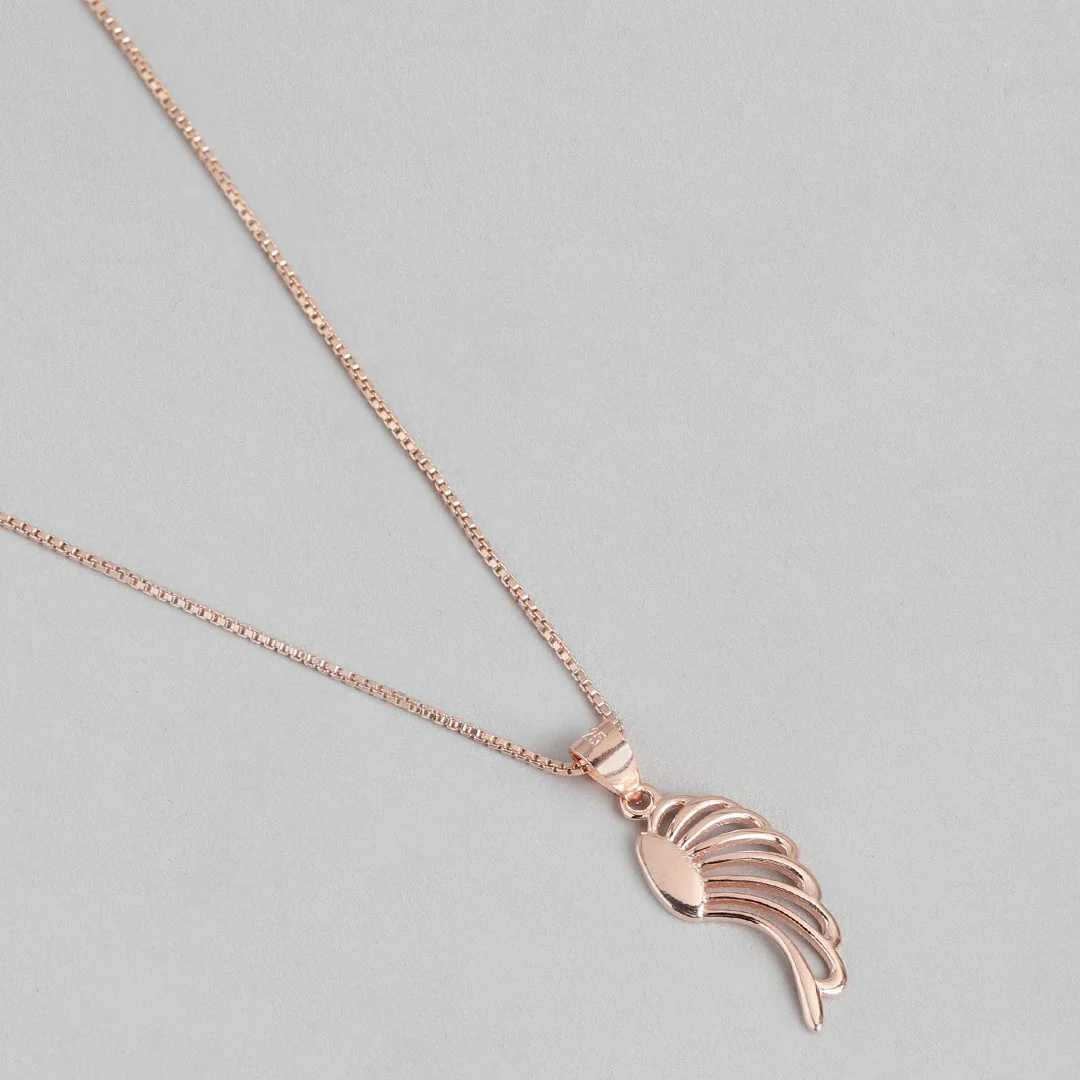 Angelic Rose Gold-Plated 925 Sterling Silver Angel Wings Pendant with Chain - Image 5