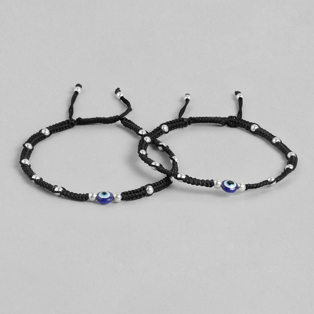 Beaded Evil Eye 925 Sterling Silver Thread Anklet - Image 6