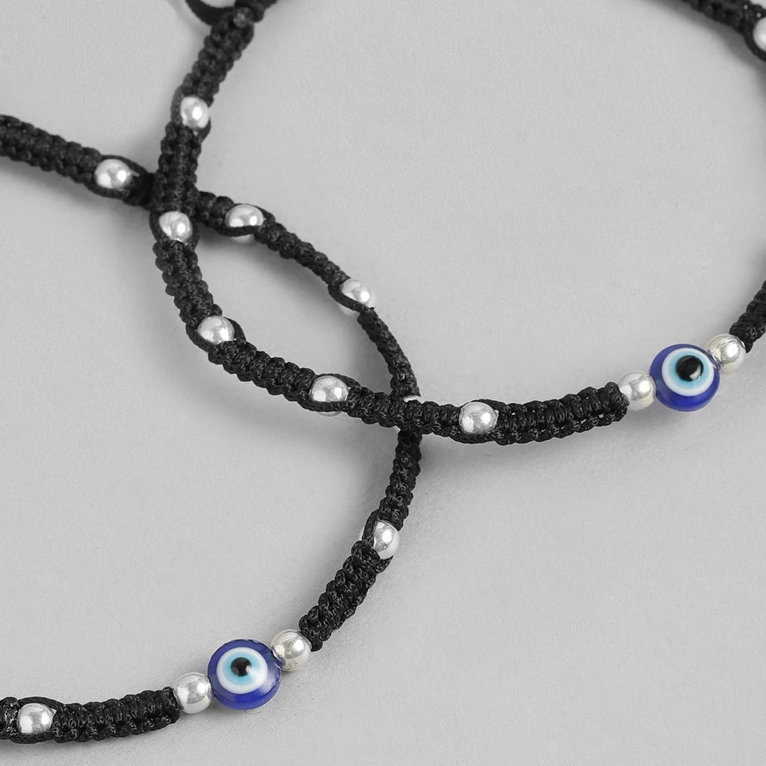 Beaded Evil Eye 925 Sterling Silver Thread Anklet - Image 8