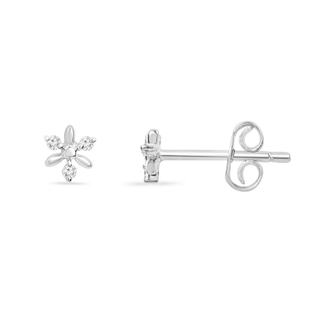 Artsy Floral Gold Lab-Grown Diamonds Earrings - Image 10