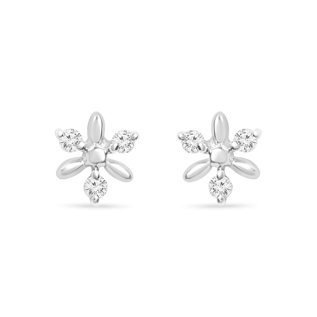 Artsy Floral Gold Lab-Grown Diamonds Earrings - Image 11