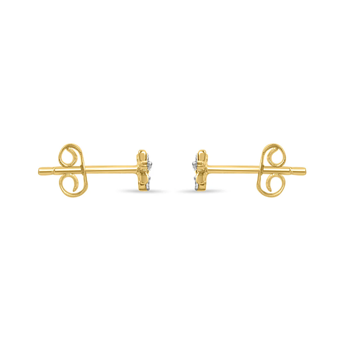 Artsy Floral Gold Lab-Grown Diamonds Earrings - Image 4