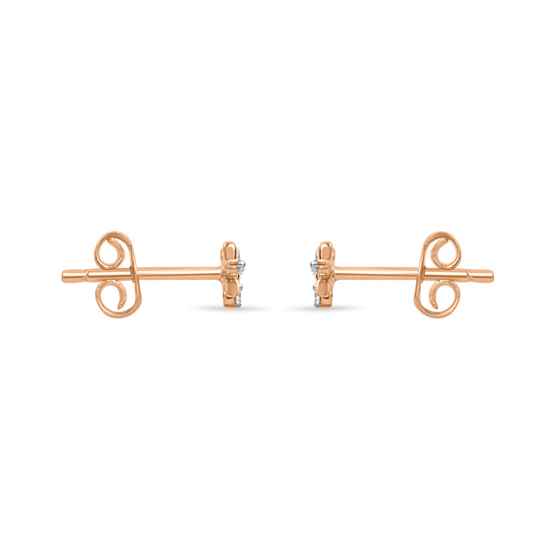 Artsy Floral Gold Lab-Grown Diamonds Earrings - Image 8
