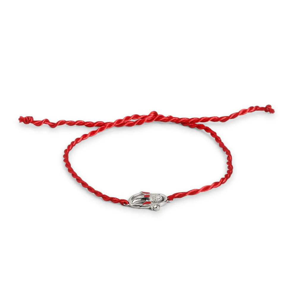 Auspicious Lord Ganesh Ji CZ Sterling Silver Thread Rakhi - Image 9
