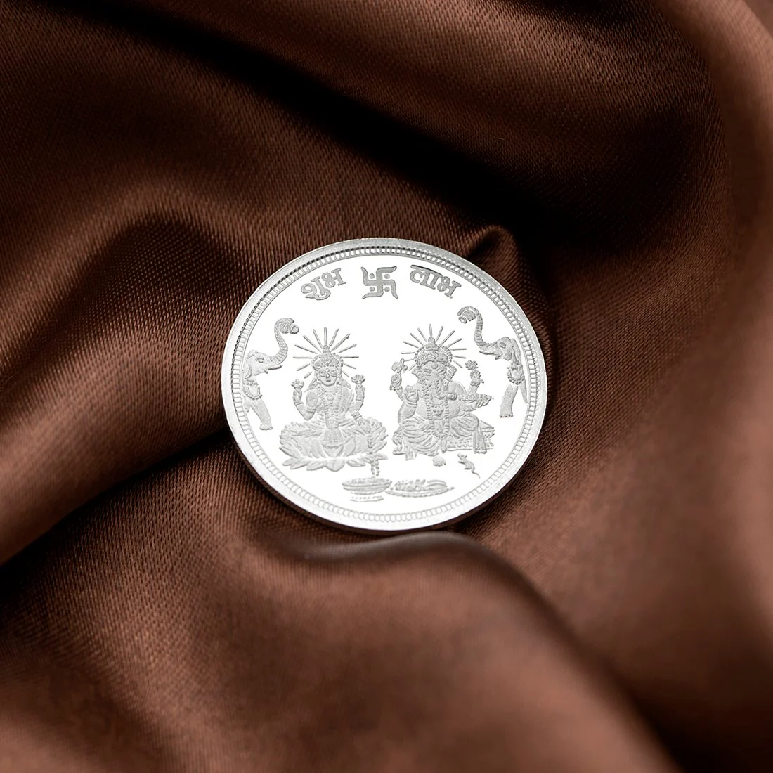 Auspicious Ganesh & Lakshmi Ji Silver-Plated 999 Sterling Silver Coin