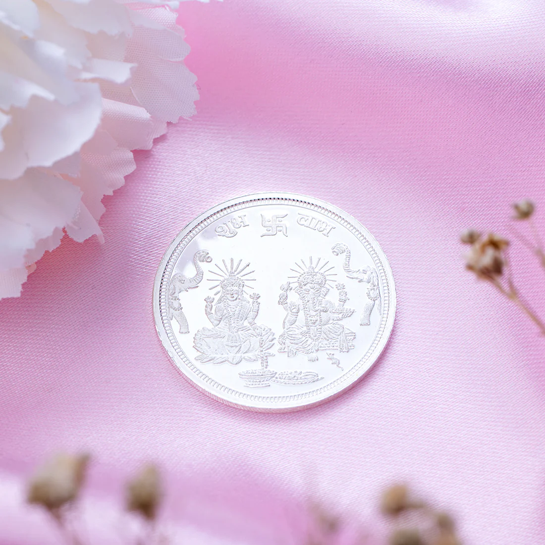 Auspicious Ganesh & Lakshmi Ji Silver-Plated 999 Sterling Silver Coin - Image 3