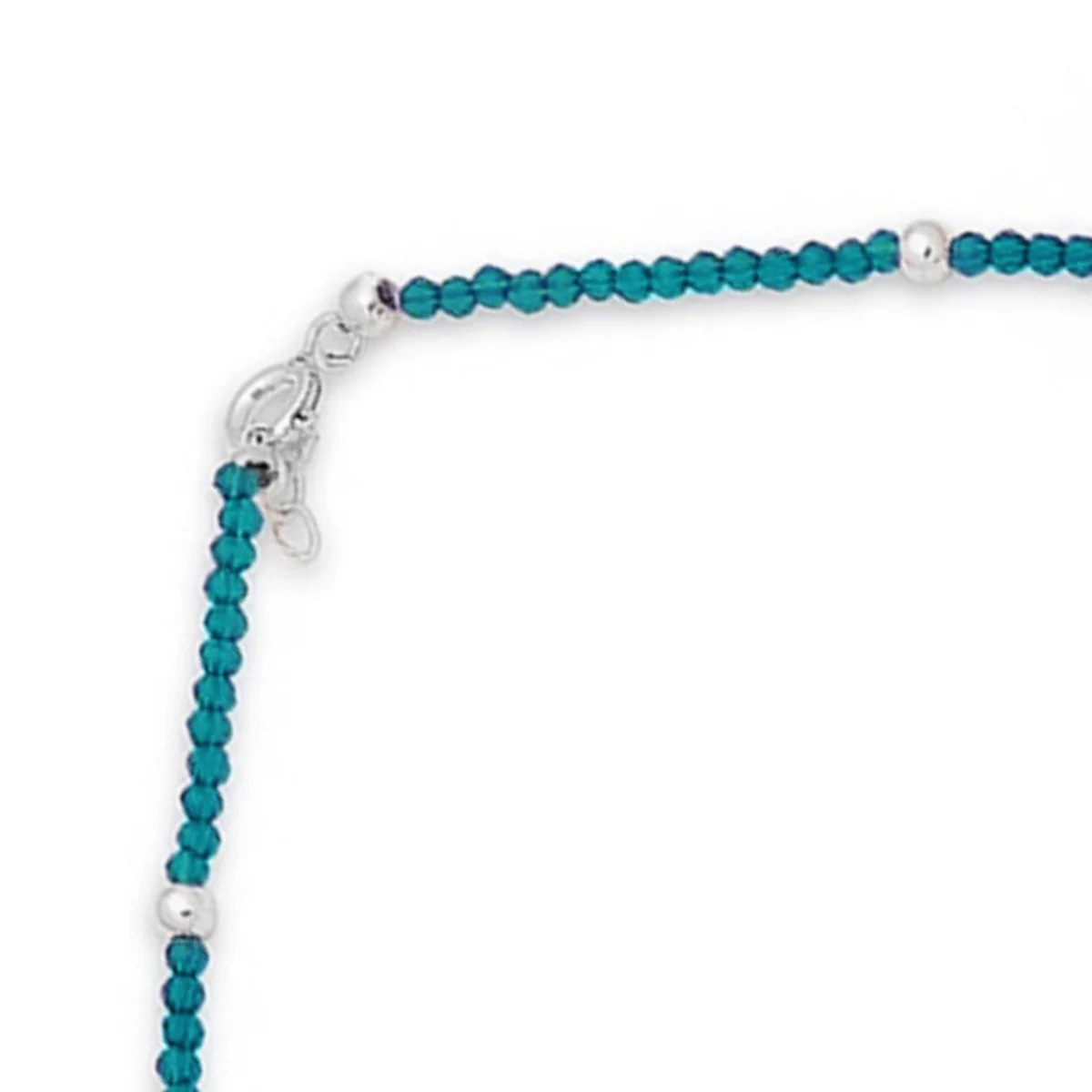 Azure Ward 925 Sterling Silver Rhodium-Plated Evil Eye Anklet - Image 5