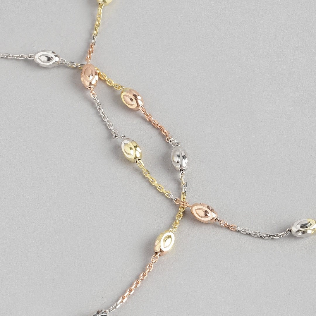 Beaded Chain Beauty Triple Tone 925 Sterling Silver Chain Anklet Gift Hamper - Image 9