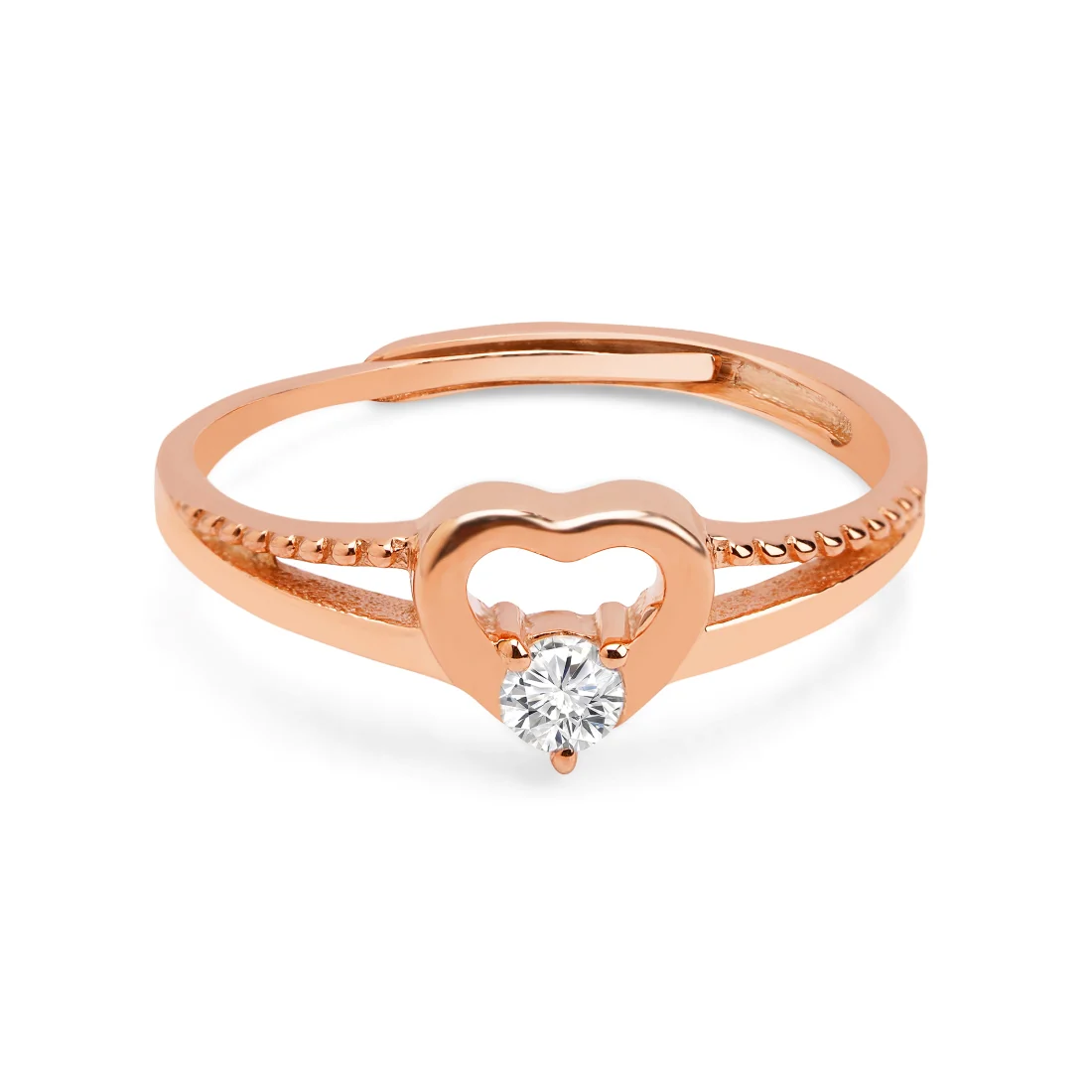 Beloved Rose Gold Plated 925 Sterling Silver Ring (Adjustable) - Image 6