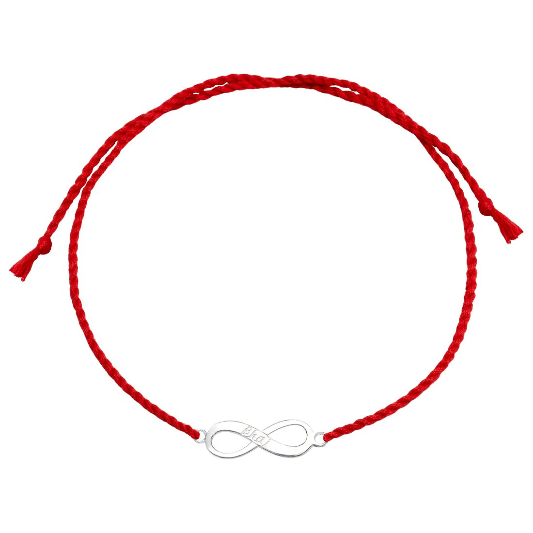 Bhai & Bhabhi Rhodium Plated 925 Sterling Silver Thread Rakhi Combo - Image 6