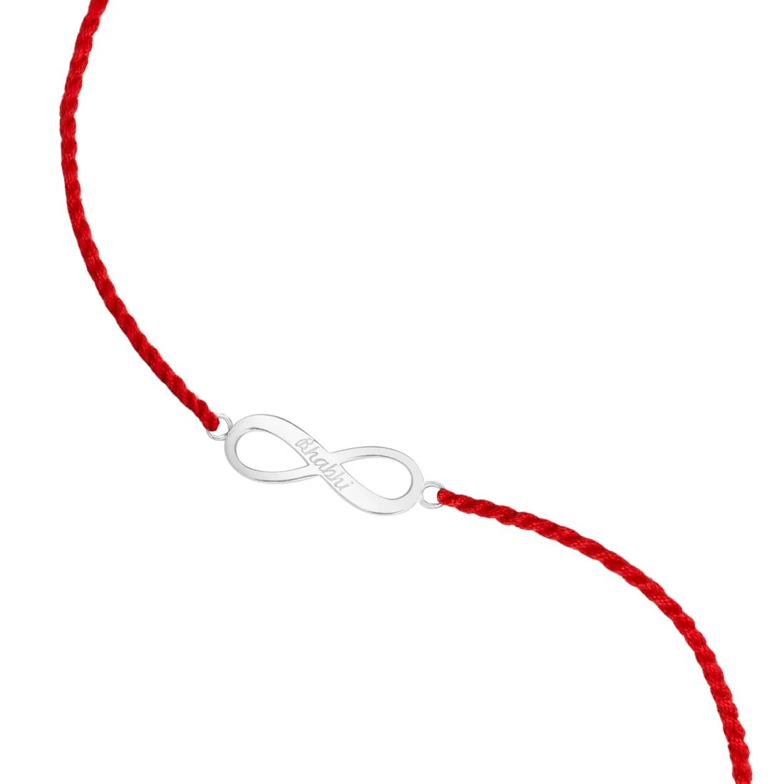 Bhai & Bhabhi Rhodium Plated 925 Sterling Silver Thread Rakhi Combo - Image 9