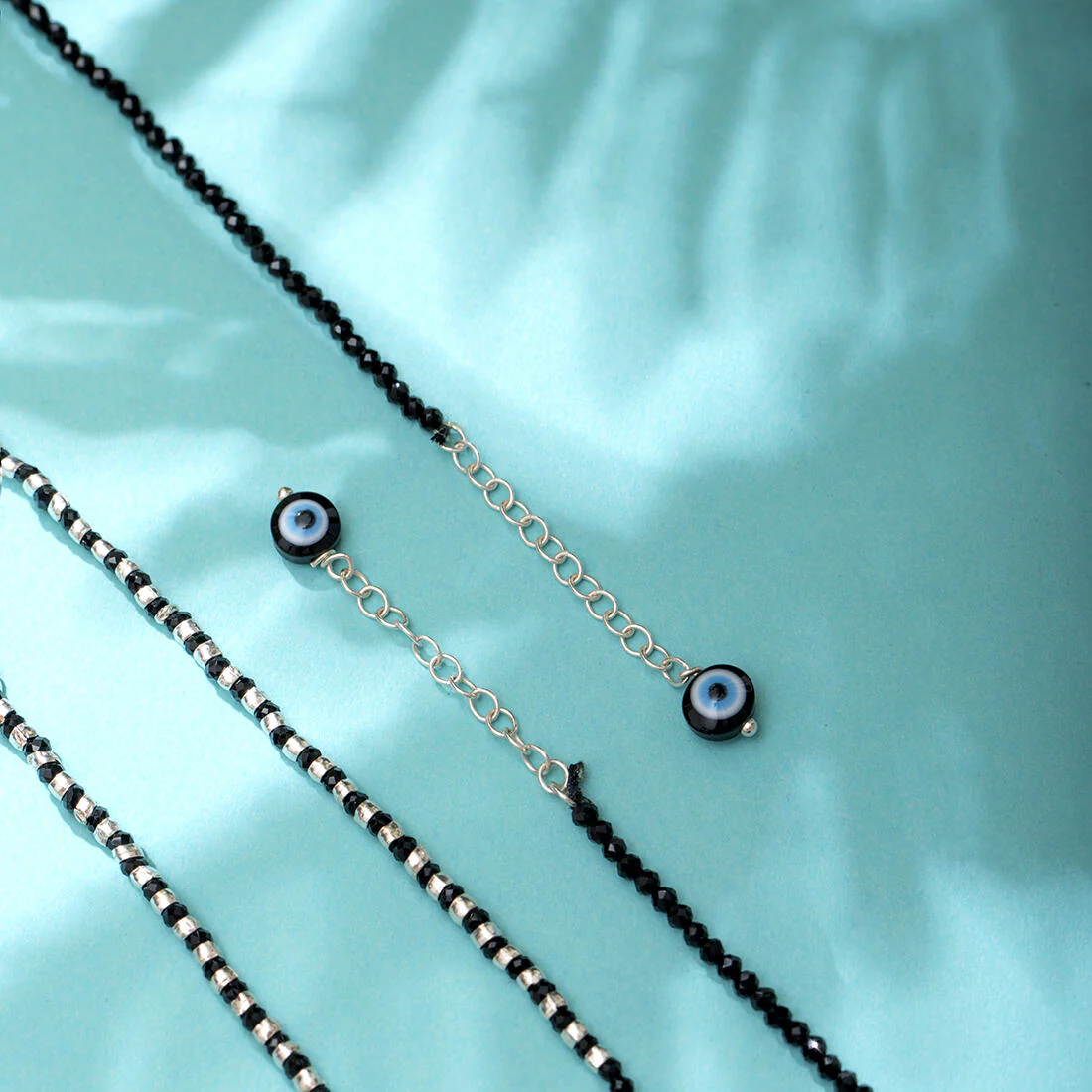 Minimal Evil Eye 925 Sterling Silver Anklet - Image 3