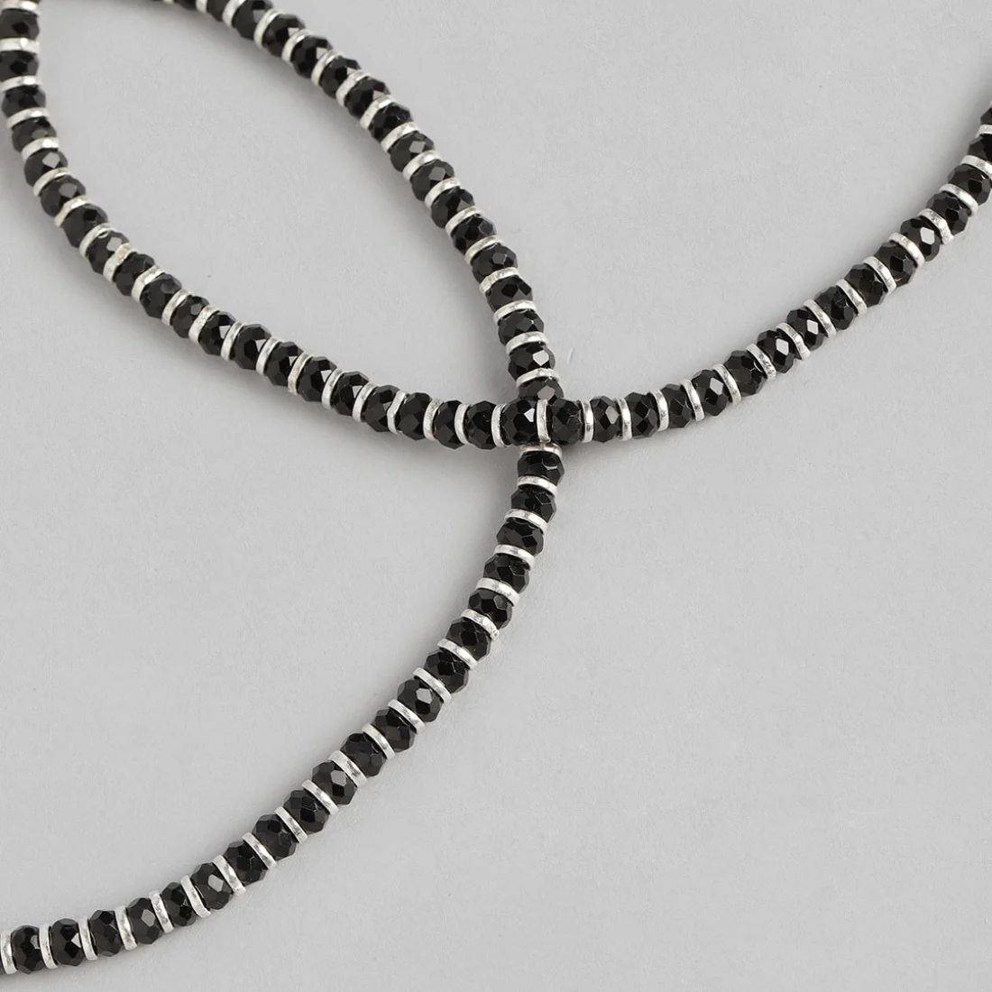 Black Nazariya 925 Sterling Silver Anklets in Silver Chain - Image 6