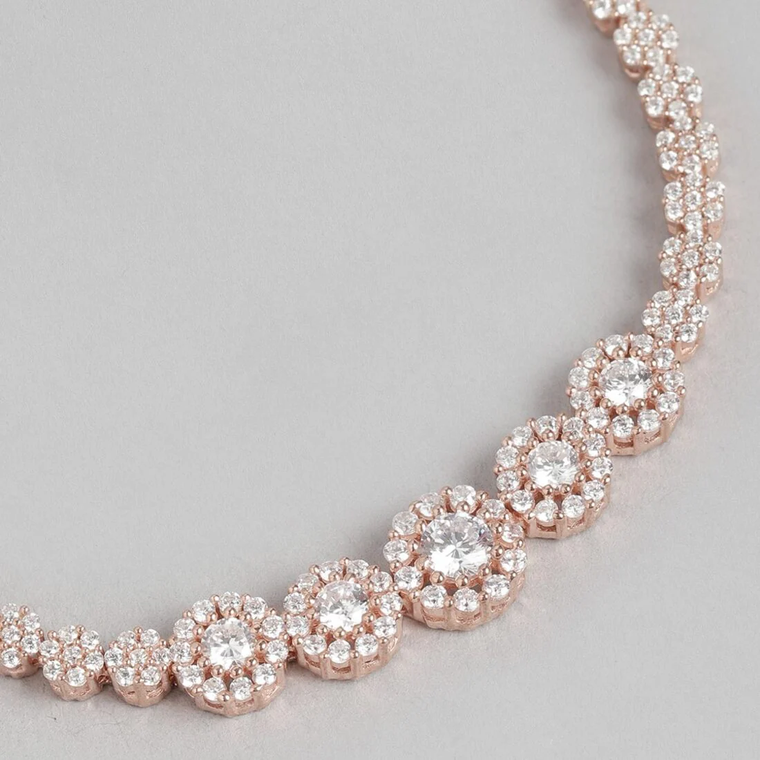 Blooming Grace Rose Gold Plated Bracelet with White Cubic Zirconia - Image 4