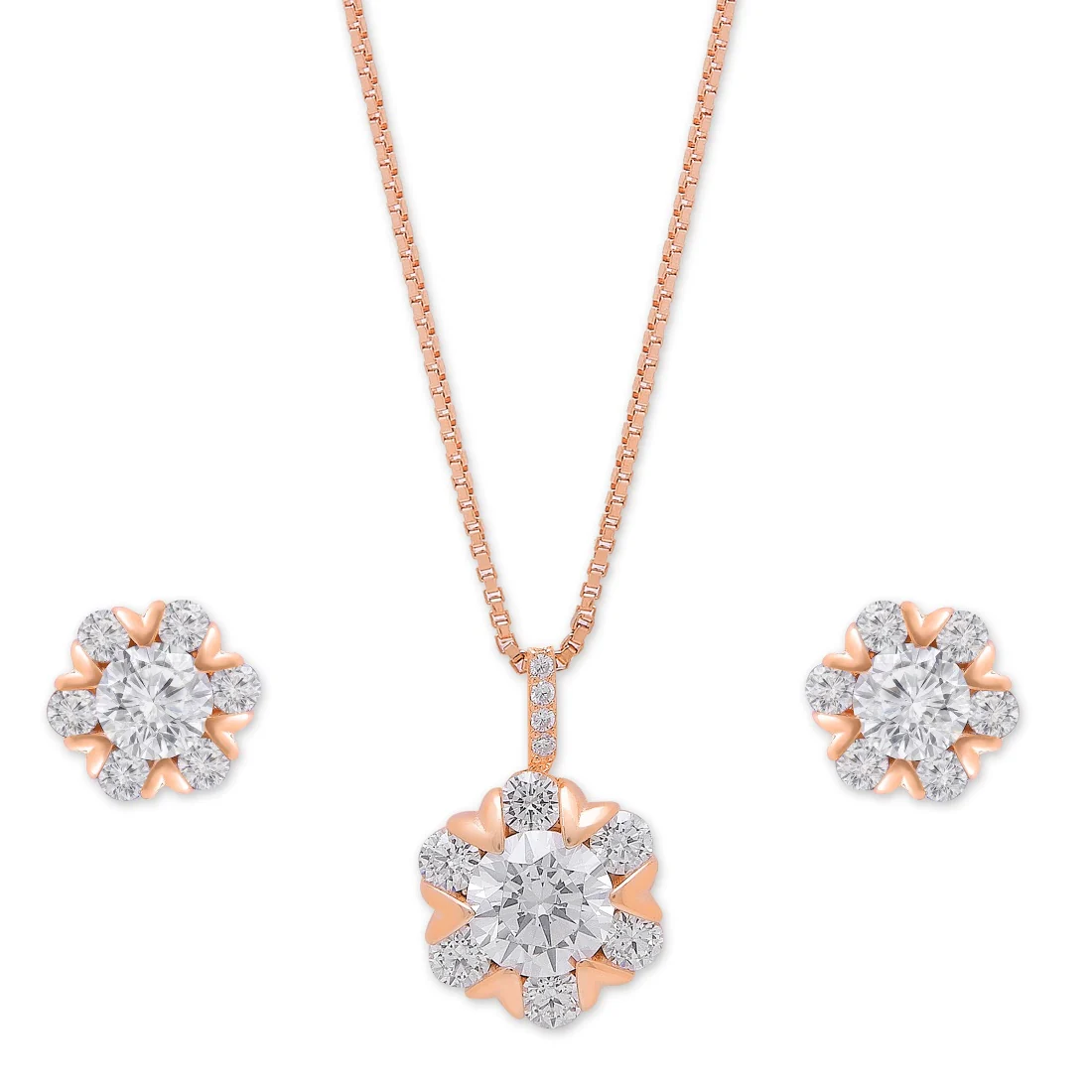 Blooms in Blush 925 Sterling Silver Rose Gold-Plated Jewelry Set - Image 3