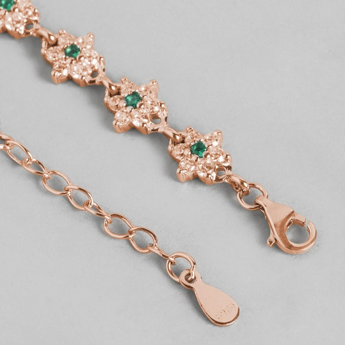 Blooms of Elegance Rose Gold-Plated 925 Sterling Silver Anklet - Image 4