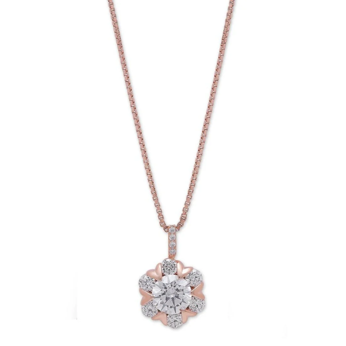 Blooms of Elegance Rose Gold-Plated 925 Sterling Silver Pendant with Chain - Image 4