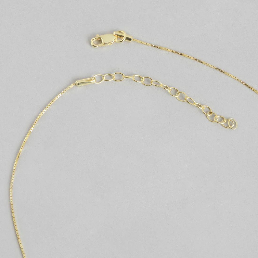Blue Solitaire Gold Plated Box chain Pendant with Chain - Image 8