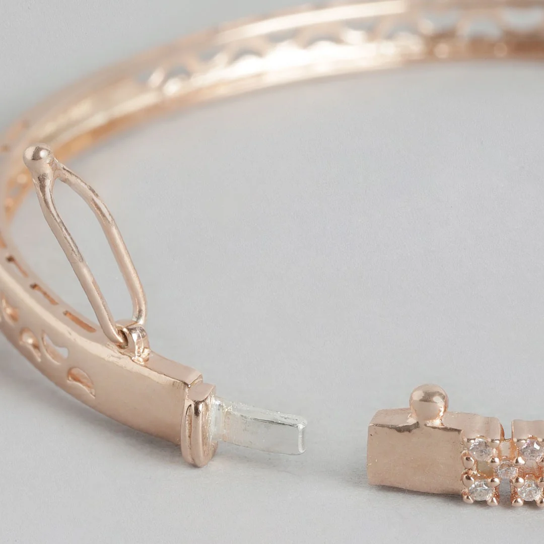 Blushing Beauty Rose Gold Plated 925 Sterling Silver Bracelet - Image 6