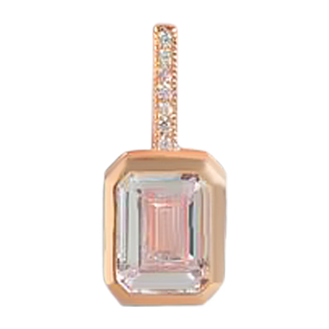 Blushing Beauty Rose Gold Plated CZ 925 Sterling Silver Pendant with Chain - Image 3