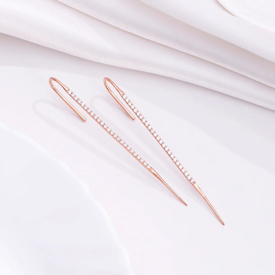 Bohemian Rose Gold Plated 925 Sterling Silver Ear Cuff Earrings