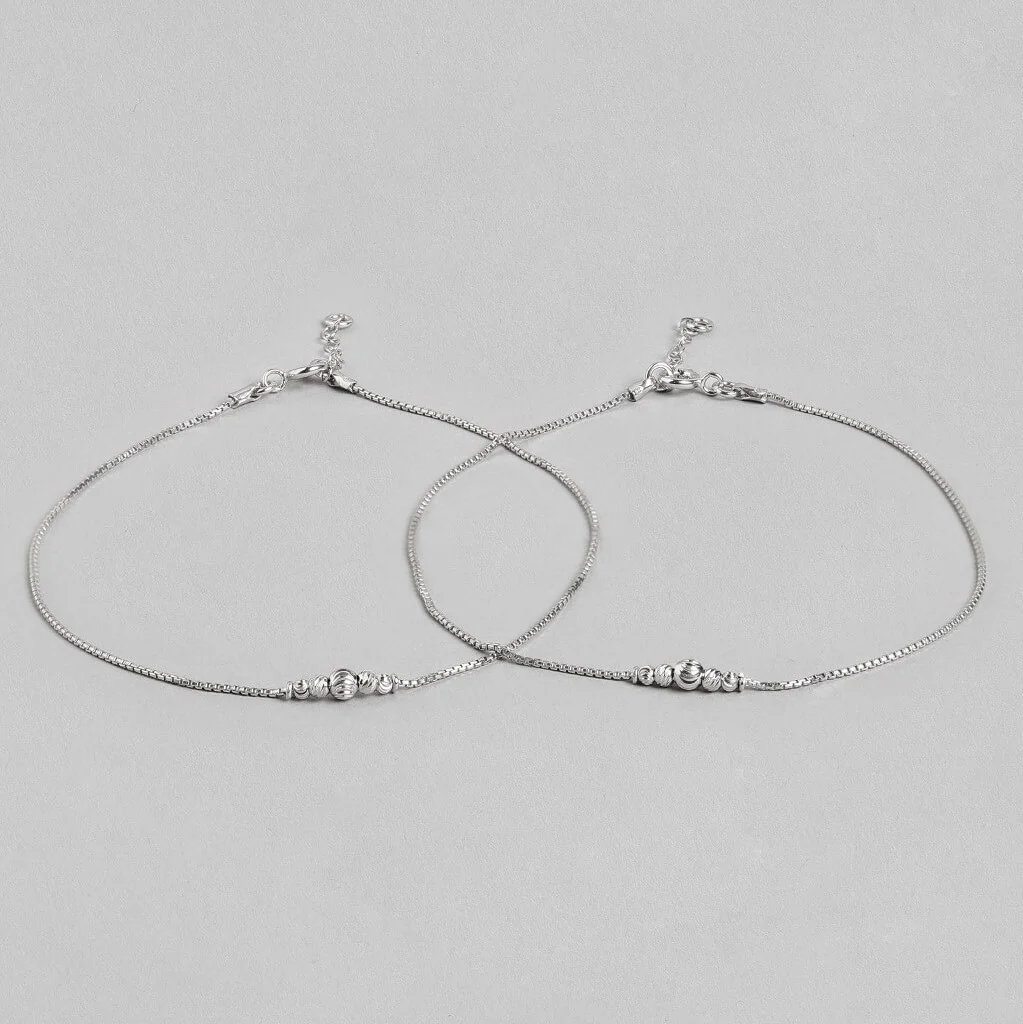 Bold Bead 925 Silver Anklet - Image 6