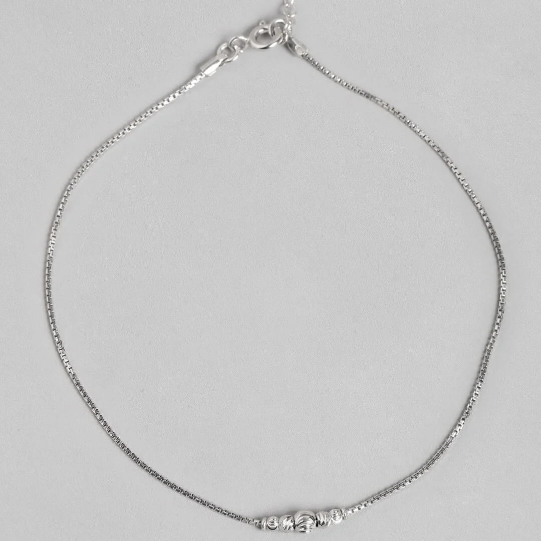 Bold Bead 925 Silver Anklet - Image 7
