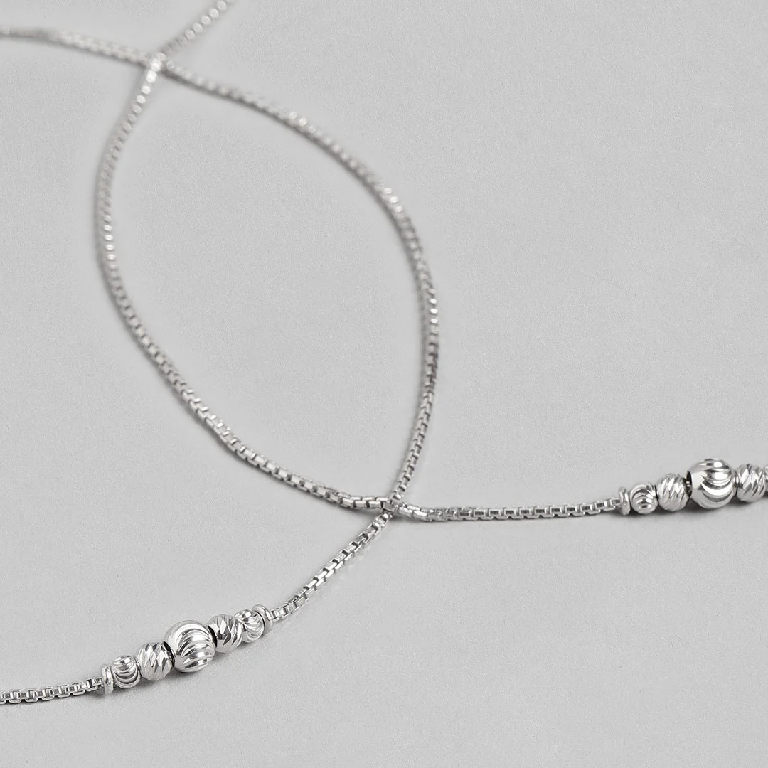 Bold Bead 925 Silver Anklet - Image 8