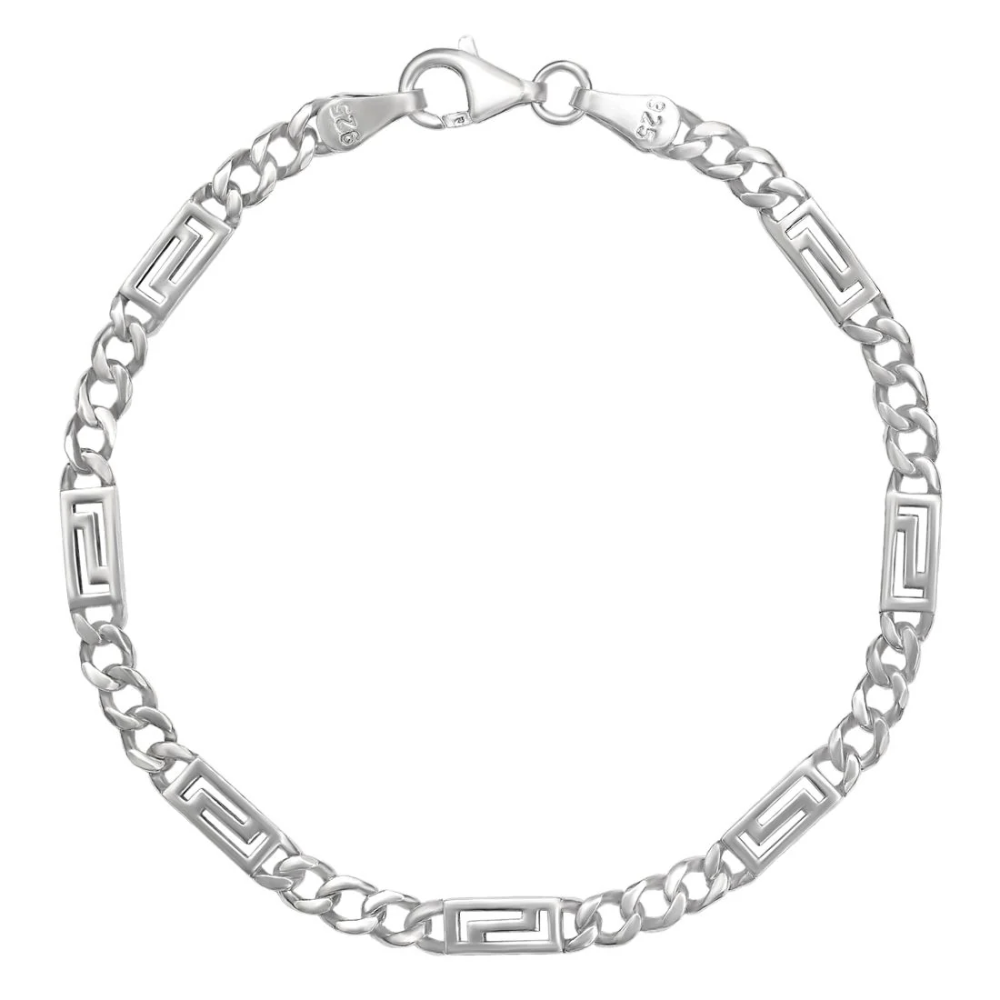 Bold Rhodium Plated 925 Sterling Silver Chain Men's Bracelet - Image 3