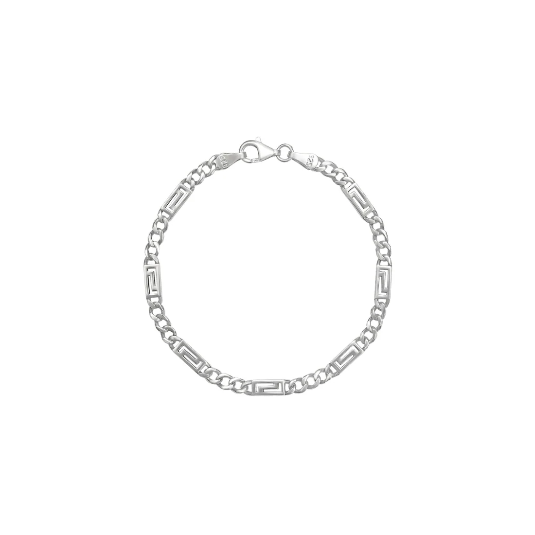 Bold Rhodium Plated 925 Sterling Silver Chain Men's Bracelet - Image 4