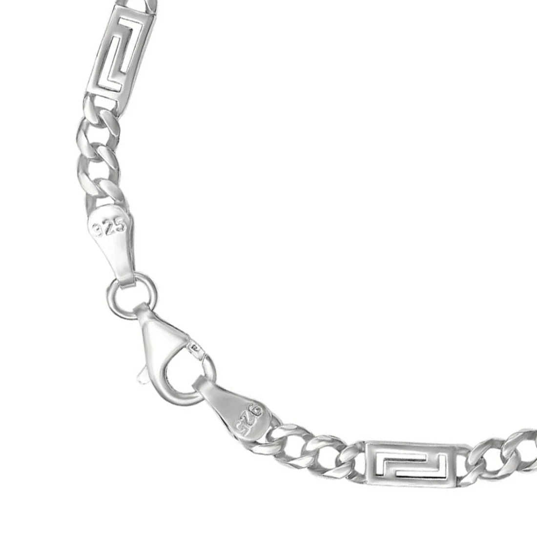 Bold Rhodium Plated 925 Sterling Silver Chain Men's Bracelet - Image 6