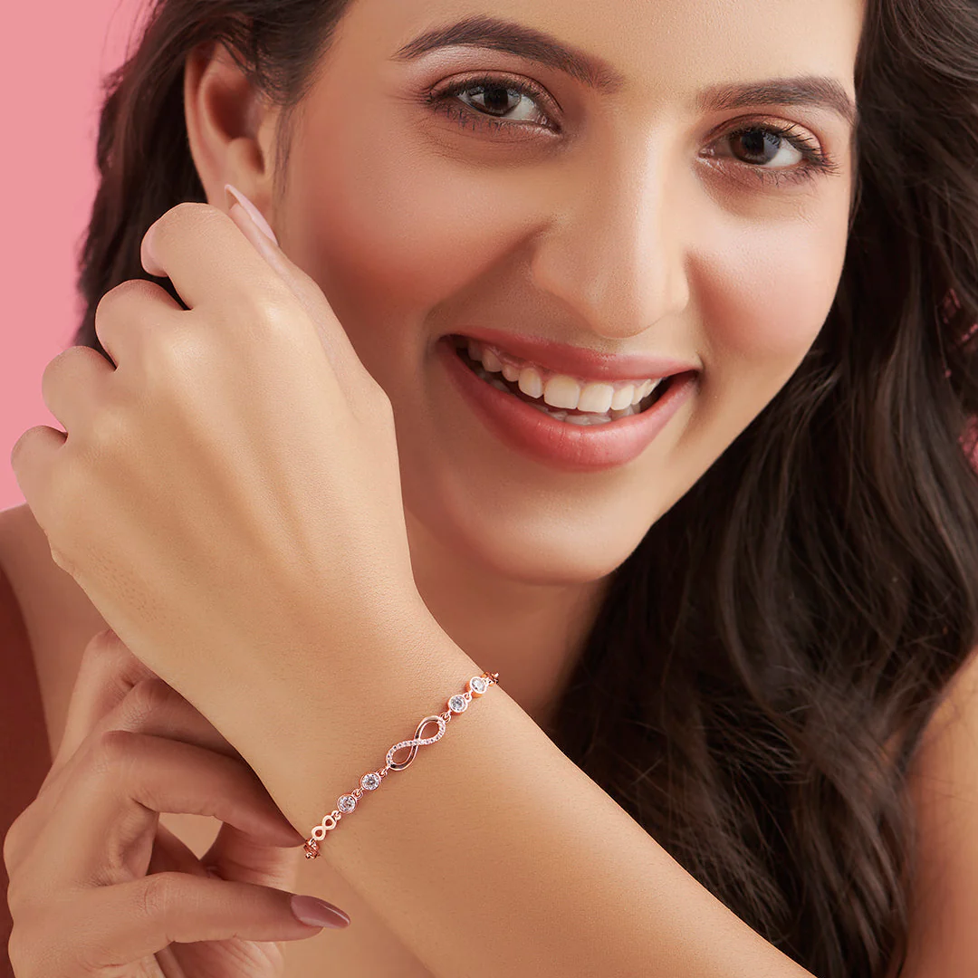 Eternal Embrace Infinity 925 Silver Bracelet in Rose Gold Gift Hamper - Image 8